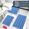 image:imageSmiry Thick Small Chenille Bathroom Rugs 24x16 Extra Soft Absorbent Striped Bath Rugs Rubber Backing Machine Wash Bath Mats for Bathroom Floor Tub Shower Home Decor Accessories GreyCornflower Blue