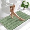 image:imageSmiry Thick Small Chenille Bathroom Rugs 24x16 Extra Soft Absorbent Striped Bath Rugs Rubber Backing Machine Wash Bath Mats for Bathroom Floor Tub Shower Home Decor Accessories GreySage Green