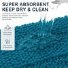 image:imageSmiry Thick Small Chenille Bathroom Rugs 24x16 Extra Soft Absorbent Striped Bath Rugs Rubber Backing Machine Wash Bath Mats for Bathroom Floor Tub Shower Home Decor Accessories GreyPeacock Blue