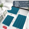 image:imageSmiry Thick Small Chenille Bathroom Rugs 24x16 Extra Soft Absorbent Striped Bath Rugs Rubber Backing Machine Wash Bath Mats for Bathroom Floor Tub Shower Home Decor Accessories GreyPeacock Blue