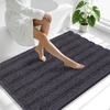 image:imageSmiry Thick Small Chenille Bathroom Rugs 24x16 Extra Soft Absorbent Striped Bath Rugs Rubber Backing Machine Wash Bath Mats for Bathroom Floor Tub Shower Home Decor Accessories GreyDark Grey