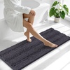 image:imageSmiry Thick Small Chenille Bathroom Rugs 24x16 Extra Soft Absorbent Striped Bath Rugs Rubber Backing Machine Wash Bath Mats for Bathroom Floor Tub Shower Home Decor Accessories GreyDark Grey