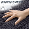 image:imageSmiry Thick Small Chenille Bathroom Rugs 24x16 Extra Soft Absorbent Striped Bath Rugs Rubber Backing Machine Wash Bath Mats for Bathroom Floor Tub Shower Home Decor Accessories GreyDark Grey