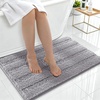 image:imageSmiry Thick Small Chenille Bathroom Rugs 24x16 Extra Soft Absorbent Striped Bath Rugs Rubber Backing Machine Wash Bath Mats for Bathroom Floor Tub Shower Home Decor Accessories GreyGrey