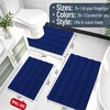 image:imageSmiry Thick Small Chenille Bathroom Rugs 24x16 Extra Soft Absorbent Striped Bath Rugs Rubber Backing Machine Wash Bath Mats for Bathroom Floor Tub Shower Home Decor Accessories GreyNavy
