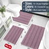image:imageSmiry Thick Small Chenille Bathroom Rugs 24x16 Extra Soft Absorbent Striped Bath Rugs Rubber Backing Machine Wash Bath Mats for Bathroom Floor Tub Shower Home Decor Accessories GreyDeep Plum