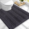 image:imageSmiry Thick Small Chenille Bathroom Rugs 24x16 Extra Soft Absorbent Striped Bath Rugs Rubber Backing Machine Wash Bath Mats for Bathroom Floor Tub Shower Home Decor Accessories GreyDark Grey