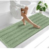 image:imageSmiry Thick Small Chenille Bathroom Rugs 24x16 Extra Soft Absorbent Striped Bath Rugs Rubber Backing Machine Wash Bath Mats for Bathroom Floor Tub Shower Home Decor Accessories GreySage Green