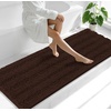 image:imageSmiry Thick Small Chenille Bathroom Rugs 24x16 Extra Soft Absorbent Striped Bath Rugs Rubber Backing Machine Wash Bath Mats for Bathroom Floor Tub Shower Home Decor Accessories GreyBrown