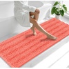 image:imageSmiry Thick Small Chenille Bathroom Rugs 24x16 Extra Soft Absorbent Striped Bath Rugs Rubber Backing Machine Wash Bath Mats for Bathroom Floor Tub Shower Home Decor Accessories GreyCoral