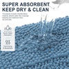 image:imageSmiry Thick Small Chenille Bathroom Rugs 24x16 Extra Soft Absorbent Striped Bath Rugs Rubber Backing Machine Wash Bath Mats for Bathroom Floor Tub Shower Home Decor Accessories GreyAiry Blue