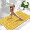image:imageSmiry Thick Small Chenille Bathroom Rugs 24x16 Extra Soft Absorbent Striped Bath Rugs Rubber Backing Machine Wash Bath Mats for Bathroom Floor Tub Shower Home Decor Accessories GreyYellow