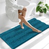 image:imageSmiry Thick Small Chenille Bathroom Rugs 24x16 Extra Soft Absorbent Striped Bath Rugs Rubber Backing Machine Wash Bath Mats for Bathroom Floor Tub Shower Home Decor Accessories GreyPeacock Blue