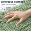 image:imageSmiry Thick Small Chenille Bathroom Rugs 24x16 Extra Soft Absorbent Striped Bath Rugs Rubber Backing Machine Wash Bath Mats for Bathroom Floor Tub Shower Home Decor Accessories GreySage Green