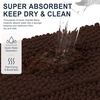 image:imageSmiry Thick Small Chenille Bathroom Rugs 24x16 Extra Soft Absorbent Striped Bath Rugs Rubber Backing Machine Wash Bath Mats for Bathroom Floor Tub Shower Home Decor Accessories GreyBrown