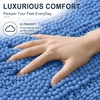 image:imageSmiry Thick Small Chenille Bathroom Rugs 24x16 Extra Soft Absorbent Striped Bath Rugs Rubber Backing Machine Wash Bath Mats for Bathroom Floor Tub Shower Home Decor Accessories GreyCornflower Blue