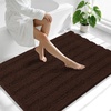 image:imageSmiry Thick Small Chenille Bathroom Rugs 24x16 Extra Soft Absorbent Striped Bath Rugs Rubber Backing Machine Wash Bath Mats for Bathroom Floor Tub Shower Home Decor Accessories GreyBrown