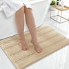 image:imageSmiry Thick Small Chenille Bathroom Rugs 24x16 Extra Soft Absorbent Striped Bath Rugs Rubber Backing Machine Wash Bath Mats for Bathroom Floor Tub Shower Home Decor Accessories GreyBeige