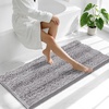 image:imageSmiry Thick Small Chenille Bathroom Rugs 24x16 Extra Soft Absorbent Striped Bath Rugs Rubber Backing Machine Wash Bath Mats for Bathroom Floor Tub Shower Home Decor Accessories GreyGrey