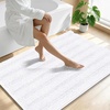 image:imageSmiry Thick Small Chenille Bathroom Rugs 24x16 Extra Soft Absorbent Striped Bath Rugs Rubber Backing Machine Wash Bath Mats for Bathroom Floor Tub Shower Home Decor Accessories GreyWhite