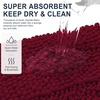 image:imageSmiry Thick Small Chenille Bathroom Rugs 24x16 Extra Soft Absorbent Striped Bath Rugs Rubber Backing Machine Wash Bath Mats for Bathroom Floor Tub Shower Home Decor Accessories GreyBurgundy