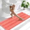 image:imageSmiry Thick Small Chenille Bathroom Rugs 24x16 Extra Soft Absorbent Striped Bath Rugs Rubber Backing Machine Wash Bath Mats for Bathroom Floor Tub Shower Home Decor Accessories GreyCoral