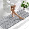 image:imageSmiry Thick Small Chenille Bathroom Rugs 24x16 Extra Soft Absorbent Striped Bath Rugs Rubber Backing Machine Wash Bath Mats for Bathroom Floor Tub Shower Home Decor Accessories GreyLight Grey