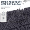 image:imageSmiry Thick Small Chenille Bathroom Rugs 24x16 Extra Soft Absorbent Striped Bath Rugs Rubber Backing Machine Wash Bath Mats for Bathroom Floor Tub Shower Home Decor Accessories GreyDark Grey