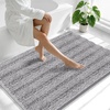 image:imageSmiry Thick Small Chenille Bathroom Rugs 24x16 Extra Soft Absorbent Striped Bath Rugs Rubber Backing Machine Wash Bath Mats for Bathroom Floor Tub Shower Home Decor Accessories GreyGrey