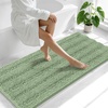 image:imageSmiry Thick Small Chenille Bathroom Rugs 24x16 Extra Soft Absorbent Striped Bath Rugs Rubber Backing Machine Wash Bath Mats for Bathroom Floor Tub Shower Home Decor Accessories GreySage Green