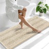 image:imageSmiry Thick Small Chenille Bathroom Rugs 24x16 Extra Soft Absorbent Striped Bath Rugs Rubber Backing Machine Wash Bath Mats for Bathroom Floor Tub Shower Home Decor Accessories GreySand