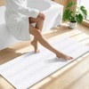 image:imageSmiry Thick Small Chenille Bathroom Rugs 24x16 Extra Soft Absorbent Striped Bath Rugs Rubber Backing Machine Wash Bath Mats for Bathroom Floor Tub Shower Home Decor Accessories GreyWhite