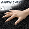 image:imageSmiry Thick Small Chenille Bathroom Rugs 24x16 Extra Soft Absorbent Striped Bath Rugs Rubber Backing Machine Wash Bath Mats for Bathroom Floor Tub Shower Home Decor Accessories GreyBlack