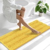 image:imageSmiry Thick Small Chenille Bathroom Rugs 24x16 Extra Soft Absorbent Striped Bath Rugs Rubber Backing Machine Wash Bath Mats for Bathroom Floor Tub Shower Home Decor Accessories GreyYellow