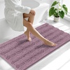 image:imageSmiry Thick Small Chenille Bathroom Rugs 24x16 Extra Soft Absorbent Striped Bath Rugs Rubber Backing Machine Wash Bath Mats for Bathroom Floor Tub Shower Home Decor Accessories GreyDeep Plum