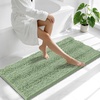 image:imageSmiry Thick Small Chenille Bathroom Rugs 24x16 Extra Soft Absorbent Striped Bath Rugs Rubber Backing Machine Wash Bath Mats for Bathroom Floor Tub Shower Home Decor Accessories GreySage Green