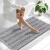 image:imageSmiry Thick Small Chenille Bathroom Rugs 24x16 Extra Soft Absorbent Striped Bath Rugs Rubber Backing Machine Wash Bath Mats for Bathroom Floor Tub Shower Home Decor Accessories GreyGrey