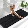 image:imageSmiry Thick Small Chenille Bathroom Rugs 24x16 Extra Soft Absorbent Striped Bath Rugs Rubber Backing Machine Wash Bath Mats for Bathroom Floor Tub Shower Home Decor Accessories GreyBlack