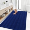 image:imageSmiry Thick Small Chenille Bathroom Rugs 24x16 Extra Soft Absorbent Striped Bath Rugs Rubber Backing Machine Wash Bath Mats for Bathroom Floor Tub Shower Home Decor Accessories GreyNavy