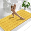 image:imageSmiry Thick Small Chenille Bathroom Rugs 24x16 Extra Soft Absorbent Striped Bath Rugs Rubber Backing Machine Wash Bath Mats for Bathroom Floor Tub Shower Home Decor Accessories GreyYellow