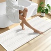 image:imageSmiry Thick Small Chenille Bathroom Rugs 24x16 Extra Soft Absorbent Striped Bath Rugs Rubber Backing Machine Wash Bath Mats for Bathroom Floor Tub Shower Home Decor Accessories GreyIvory