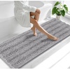 image:imageSmiry Thick Small Chenille Bathroom Rugs 24x16 Extra Soft Absorbent Striped Bath Rugs Rubber Backing Machine Wash Bath Mats for Bathroom Floor Tub Shower Home Decor Accessories GreyGrey