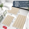 image:imageSmiry Thick Small Chenille Bathroom Rugs 24x16 Extra Soft Absorbent Striped Bath Rugs Rubber Backing Machine Wash Bath Mats for Bathroom Floor Tub Shower Home Decor Accessories GreySand