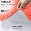 image:imageSmiry Thick Small Chenille Bathroom Rugs 24x16 Extra Soft Absorbent Striped Bath Rugs Rubber Backing Machine Wash Bath Mats for Bathroom Floor Tub Shower Home Decor Accessories GreyCoral