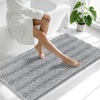 image:imageSmiry Thick Small Chenille Bathroom Rugs 24x16 Extra Soft Absorbent Striped Bath Rugs Rubber Backing Machine Wash Bath Mats for Bathroom Floor Tub Shower Home Decor Accessories GreyLight Grey