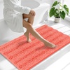 image:imageSmiry Thick Small Chenille Bathroom Rugs 24x16 Extra Soft Absorbent Striped Bath Rugs Rubber Backing Machine Wash Bath Mats for Bathroom Floor Tub Shower Home Decor Accessories GreyCoral