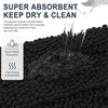 image:imageSmiry Thick Small Chenille Bathroom Rugs 24x16 Extra Soft Absorbent Striped Bath Rugs Rubber Backing Machine Wash Bath Mats for Bathroom Floor Tub Shower Home Decor Accessories GreyBlack