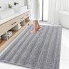 image:imageSmiry Thick Small Chenille Bathroom Rugs 24x16 Extra Soft Absorbent Striped Bath Rugs Rubber Backing Machine Wash Bath Mats for Bathroom Floor Tub Shower Home Decor Accessories GreyGrey