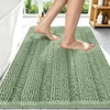 image:imageSmiry Thick Small Chenille Bathroom Rugs 24x16 Extra Soft Absorbent Striped Bath Rugs Rubber Backing Machine Wash Bath Mats for Bathroom Floor Tub Shower Home Decor Accessories GreySage Green