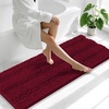 image:imageSmiry Thick Small Chenille Bathroom Rugs 24x16 Extra Soft Absorbent Striped Bath Rugs Rubber Backing Machine Wash Bath Mats for Bathroom Floor Tub Shower Home Decor Accessories GreyBurgundy
